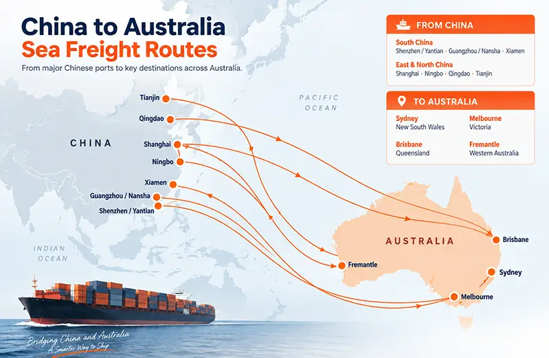 China-to-Australia-Sea-Freight-Port-Coverage